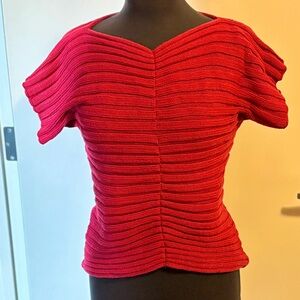 Pure Handknit Red Cotton Sweater